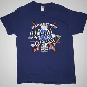 Hanes 2023 Mens Navy Blue College World Series T Shirt with Graphics Size Large